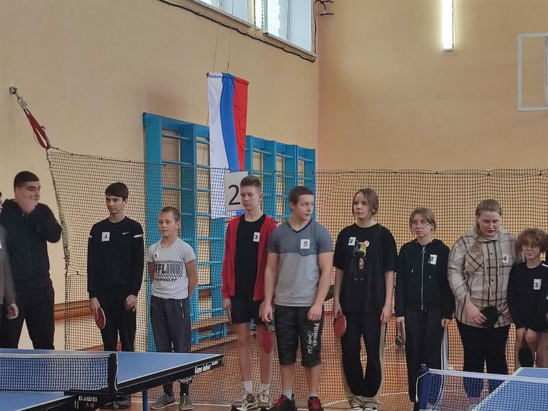 Участие в соревнованиях по настольному теннису.